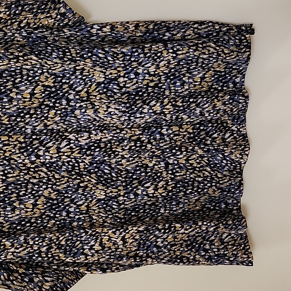 Anthropologie Womens Blue Button Up Short Sleeve Blouse Size Large Mob Wife - Picture 12 of 15